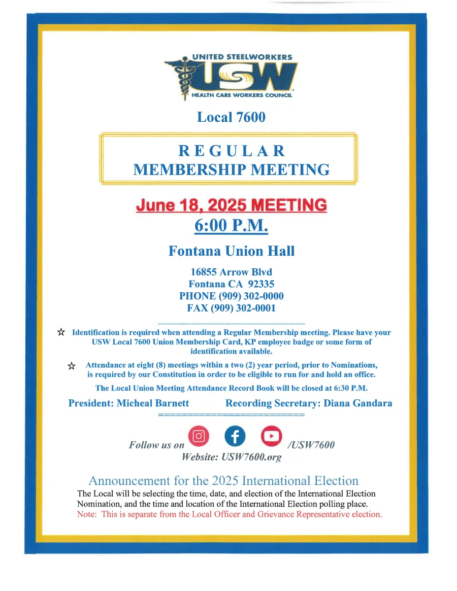 Regular Membership Meeting for June